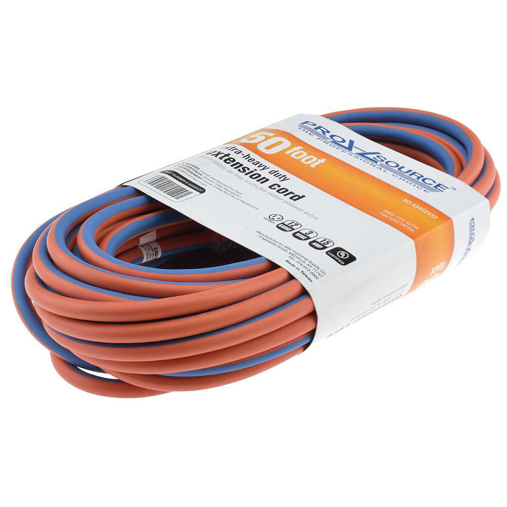Pro-Source PS-AZB0080 50', 12/3 Gauge/Conductors, Orange/Blue Outdoor Extension Cord