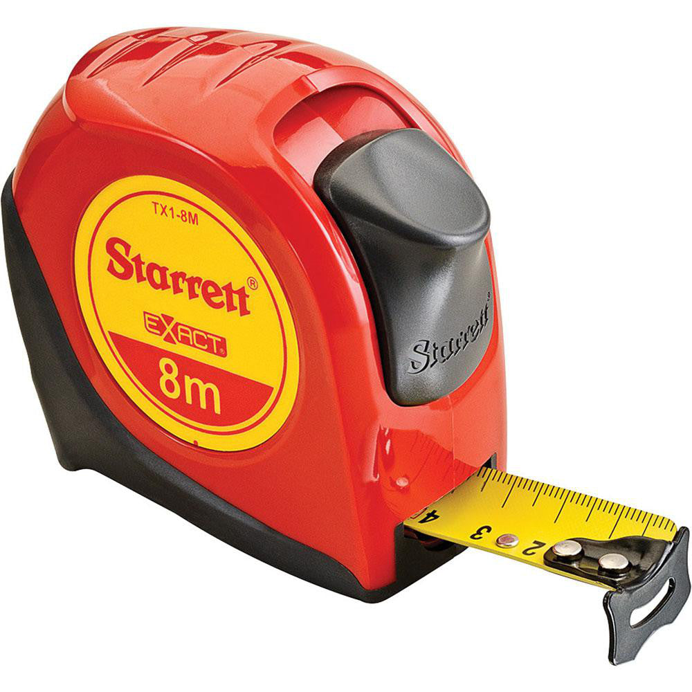 Starrett 30656 Tape Measure 26' Long, 1" Width, Yellow Blade