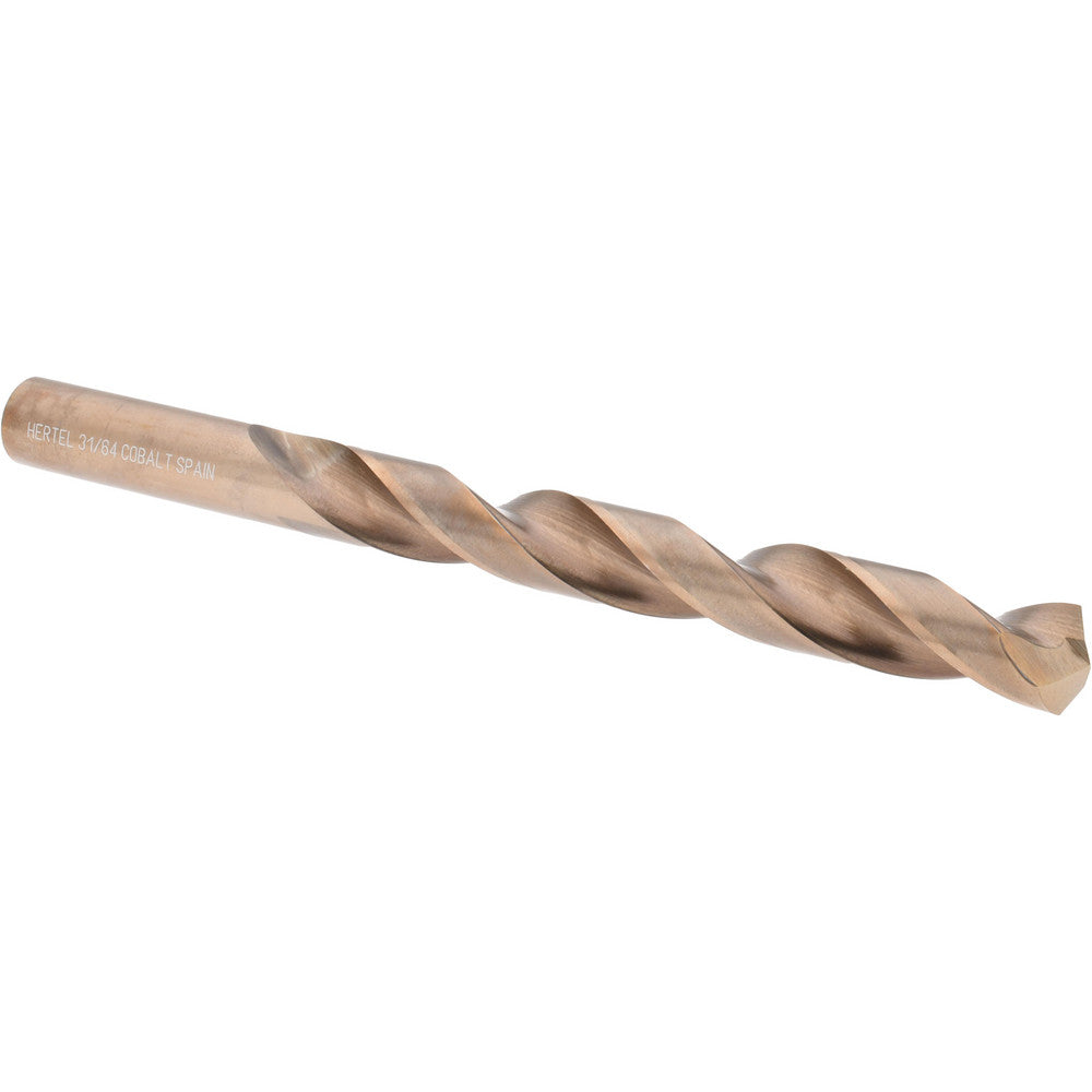 Hertel 42030 Jobber Length Drill Bit 31/64" Dia, 135 °, Cobalt