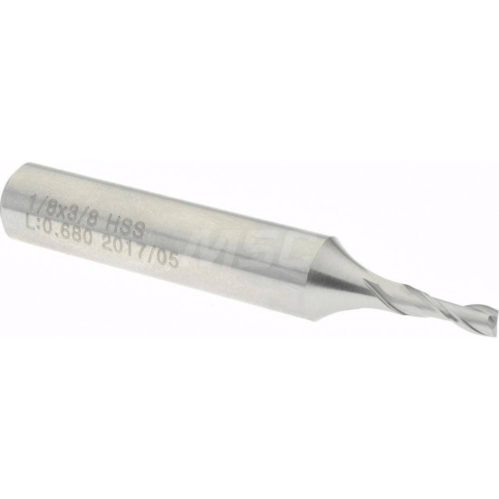 Value Collection 27640 Square End Mill 1/8" Dia, 3/8" LOC, 2 Flute, High Speed Steel