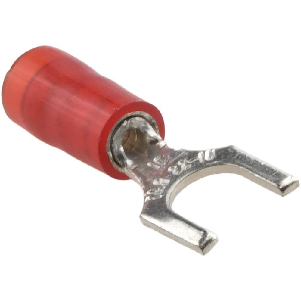 Value Collection BD-18342 Standard Fork Terminal Red, Nylon, Partially Insulated, #10 Stud, Crimp