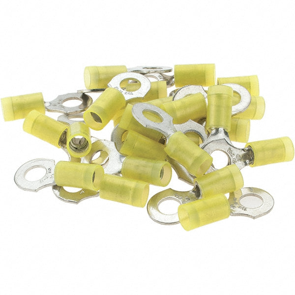 Value Collection BD-18334 D Shaped Ring Terminal Partially Insulated, 12 to 10 AWG, Crimp Connection
