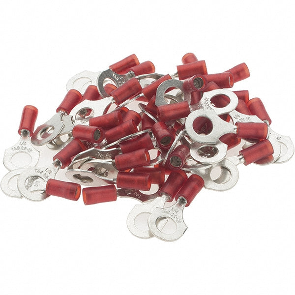 Value Collection BD-18314 D Shaped Ring Terminal Partially Insulated, 22 to 16 AWG, Crimp Connection