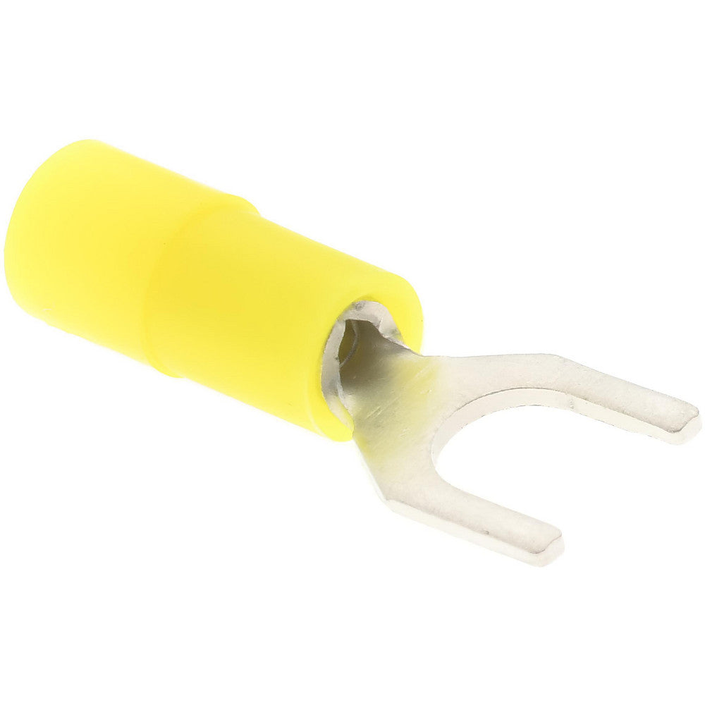 Value Collection DSNYB3-0.5 Standard Fork Terminal Yellow, Nylon, Partially Insulated, #4 Stud, Crimp