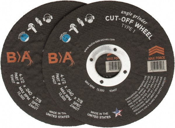 Value Collection KP10337 Cut-Off Wheel Type 1 (01/41), 4-1/2" Dia, Zirconia