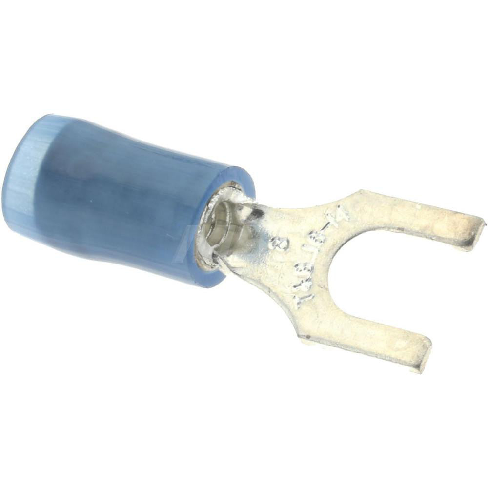 Value Collection BD-18346 Standard Fork Terminal Red, Nylon, Partially Insulated, #8 Stud, Crimp