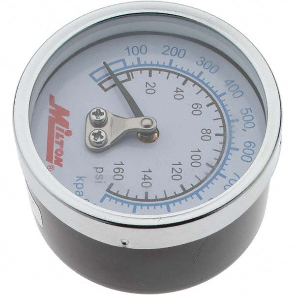 Milton KP78933 Pressure Gauge 2" Dial Dia, 0 to 160 NPT, Rear Flange Mount