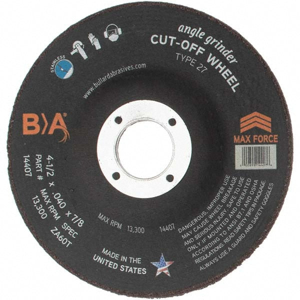 Value Collection KP10327 Depressed Grinding Wheel Type 27, 4-1/2" Dia, 7/8" Hole, Aluminum Oxide