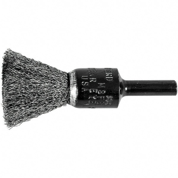 PFERD 79182981 End Brushes 1/2" Dia, 0.006" Wire Dia, Stainless Steel, Crimped Wire