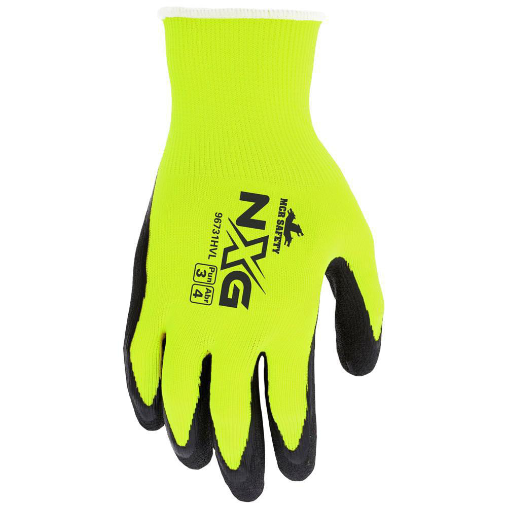 MCR Safety 96731HVXL Work Gloves Memphis® 96731HV, Size X-Large, Latex-Coated Nylon, General Purpose