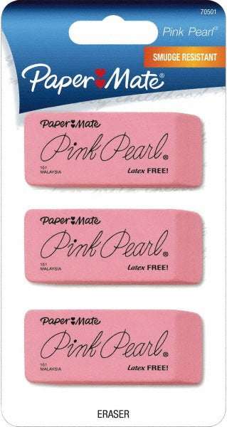 Paper Mate 70501 Pack of 3 Rectangle Rubber Erasers