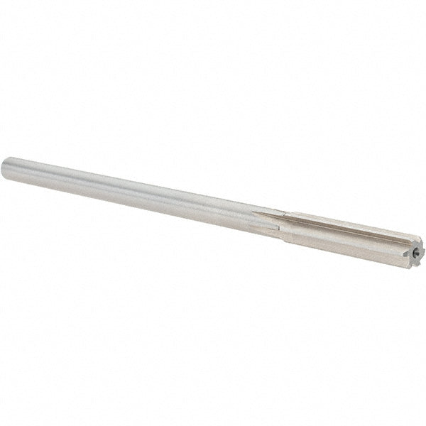 Alvord Polk 00133 Chucking Reamer 8 mm Dia, 6" OAL, 1-1/2" Flute Length, Straight Flute, Straight-Cylindrical Shank, HSS