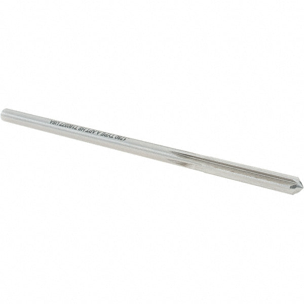Alvord Polk 10303 Chucking Reamer 0.1780" Dia, 4-1/2" OAL, 1-1/8" Flute Length, Straight Flute, Straight-Cylindrical Shank, HSS