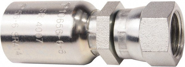 Parker 10656-8-8 Hydraulic Hose Female JIC 37 & 45 ° Dual Flare Swivel Straight Fitting 0.5" ID, 8 mm, 3/4-16, 5,000 psi