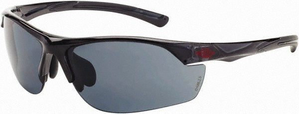 CrossFire 16428 Safety Glass Scratch-Resistant, Polycarbonate, Dark Smoke Lenses, Full-Framed, UV Protection