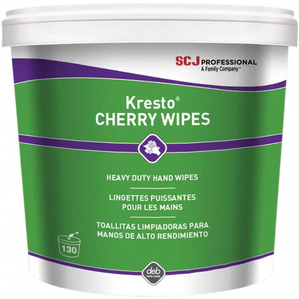 SC Johnson Professional KCW130W Kresto Cherry Heavy Duty Hand Wipes, Pre-Moistened, Center Pull Canister, Cherry Scent, Red