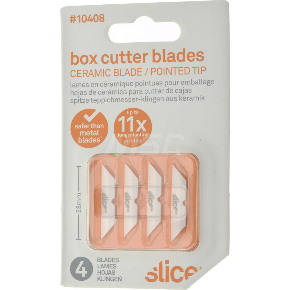 Slice 10408 Knife Blades Blade Type Pointed Replacement Safety Double Edge Straight Cut Blade Material Zirconium Oxide Blade Point Type Sharp Blade Edge Type Straight Blade Length (mm) 33.27 Blade Length (Decimal Inch) 1.3100