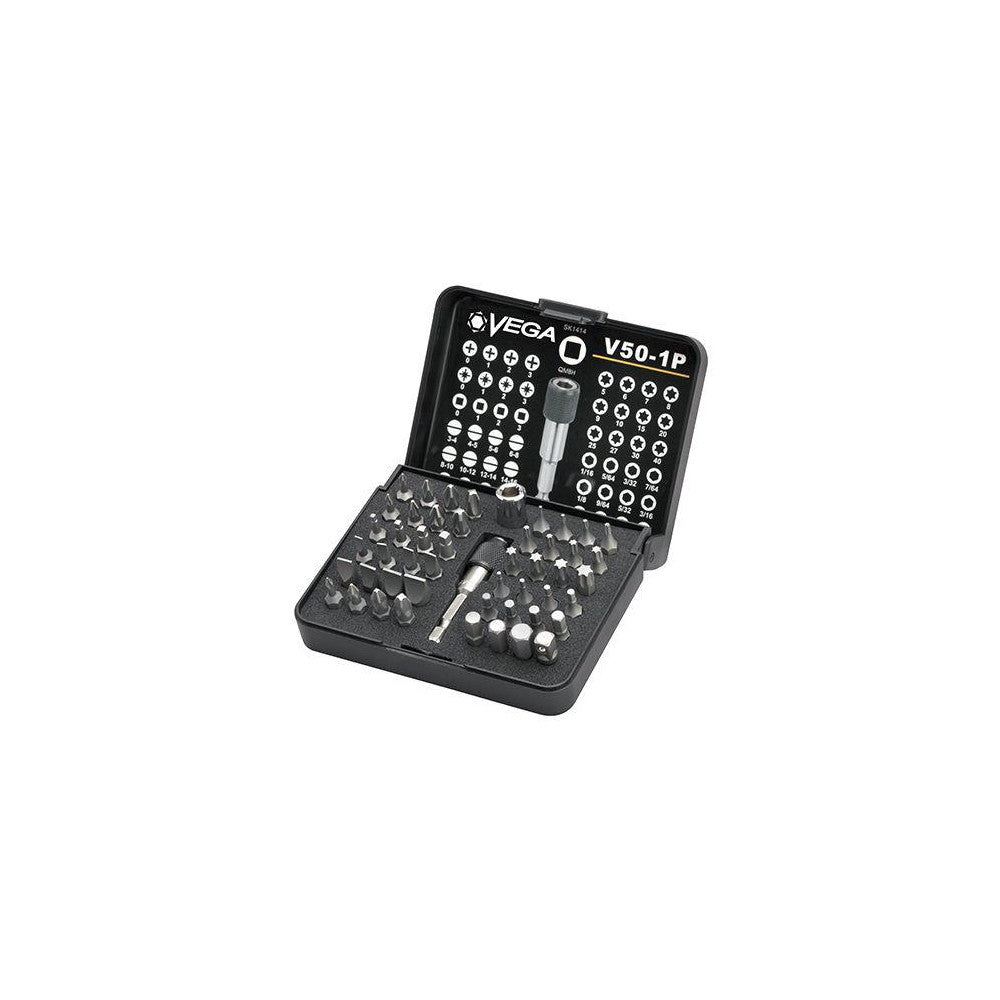 VEGA Industries V50-1TP Screwdriver Insert Bit Set Clutch Hex Phillips, Spanner, Square, Torx & Tri-Wing
