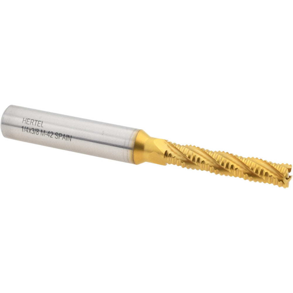 Hertel 44838696 Roughing End Mill 1/4" Dia, 4 Flute, Fine Pitch, Single End, Cobalt