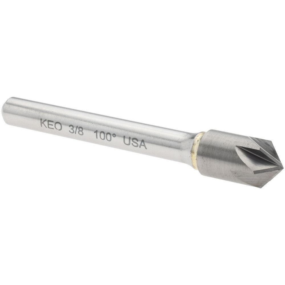 Keo 919-001-062 Countersink 3/8" Head Dia, 100.00 deg Included Angle, 6 Flute, Solid Carbide, Right Hand Cut