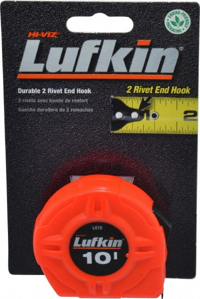 Lufkin L610-02 Tape Measure 10' Long, 1/2" Width, Yellow Blade