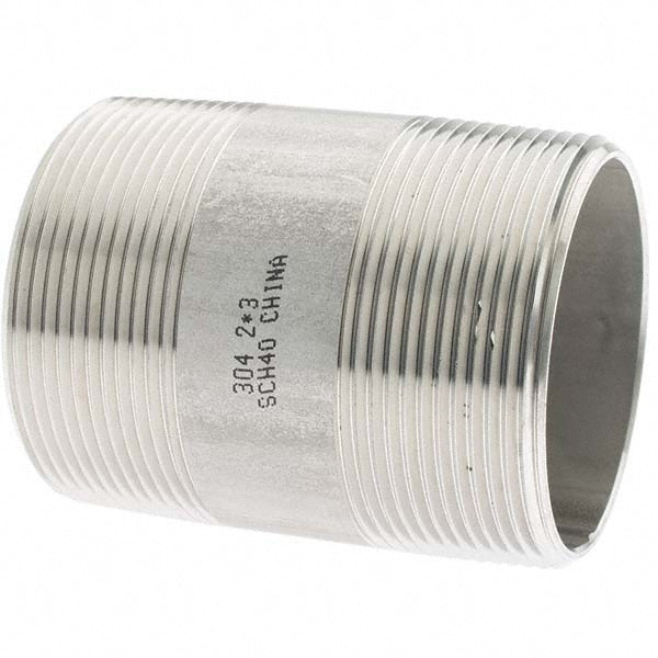Value Collection 4BN2*3 Stainless Steel Pipe Nipple 2" Pipe, Grade 304 & 304L
