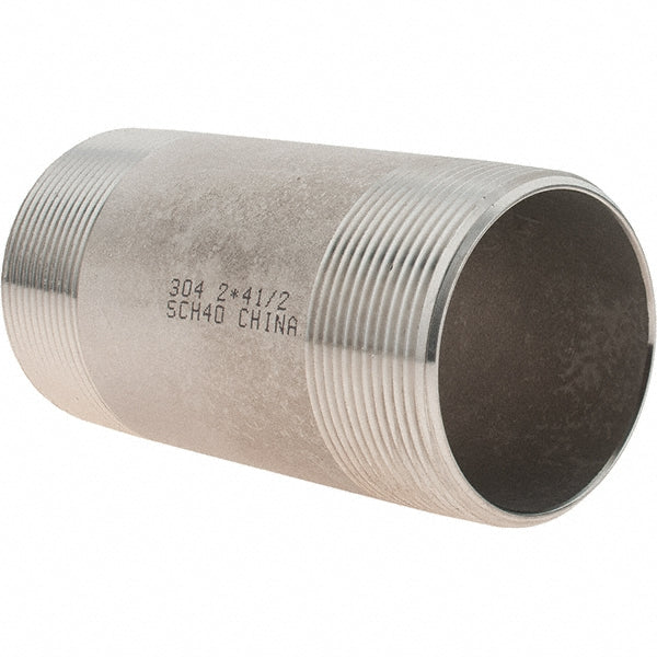 Value Collection 4BN2*41/2 Stainless Steel Pipe Nipple 2" Pipe, Grade 304 & 304L