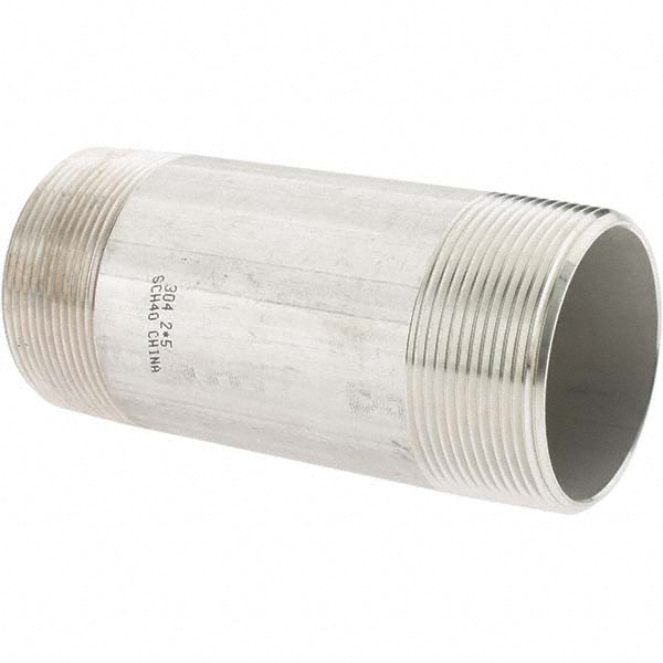 Value Collection 4BN2*5 Stainless Steel Pipe Nipple 2" Pipe, Grade 304 & 304L