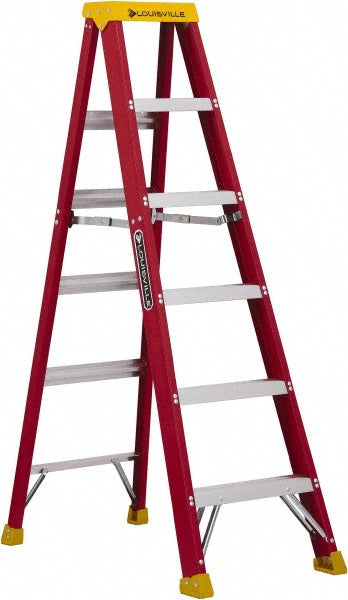 Louisville L-3016-06 5-Step Fiberglass Step Ladder Type IA, 6' High