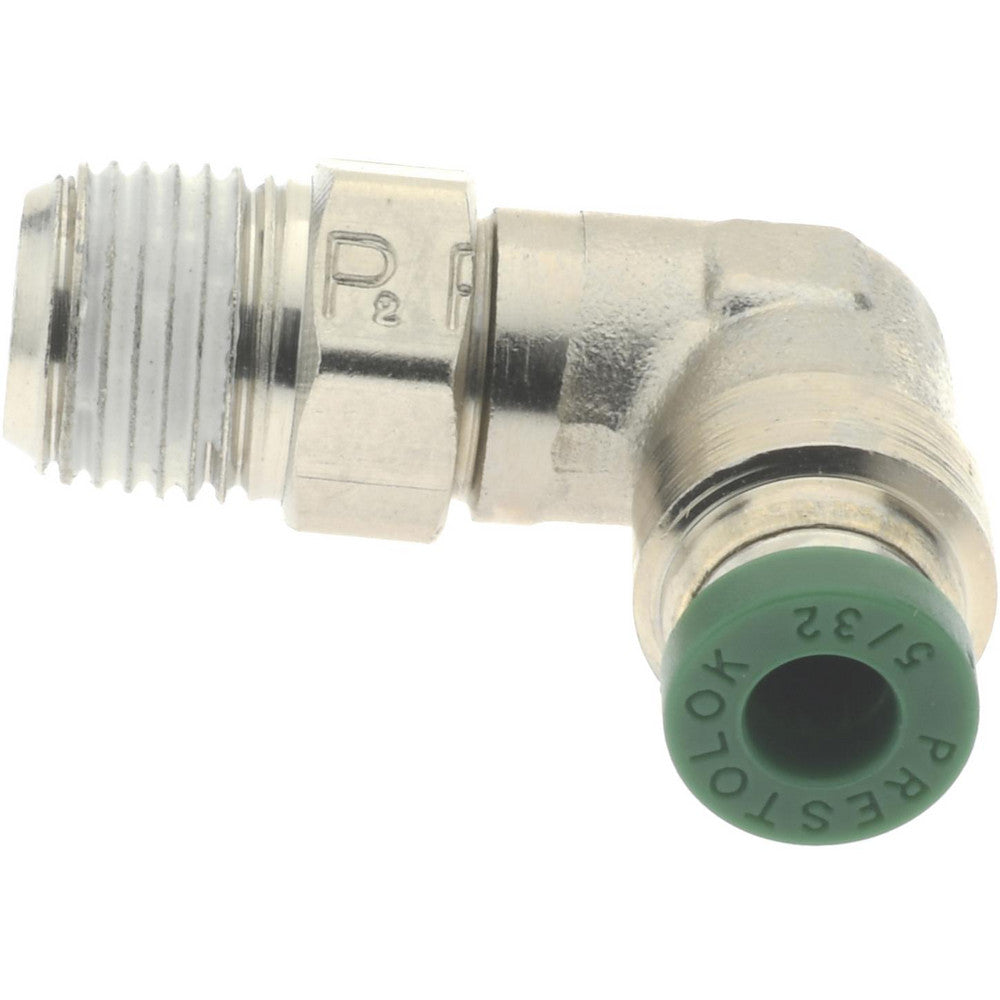 Parker W169PLP-5/32-2 Push-to-Connect Push-to-Connect x Male NPTF Fitting 90 deg Swivel Elbow, 1/8 Thread, NPTF, 5/32" OD