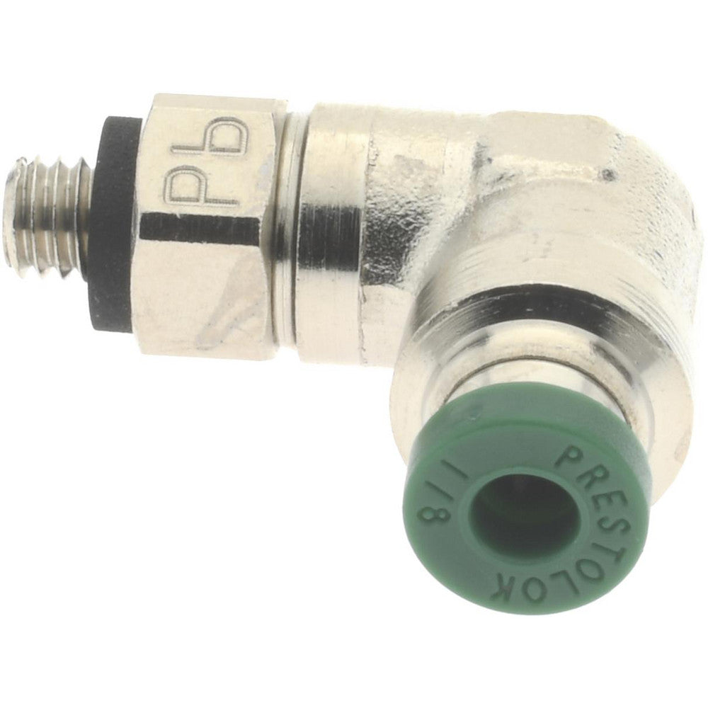 Parker 169PLP-2-0 Push-To-Connect Tube to Male & Tube to Male UNF Tube Fitting 90 ° Swivel Male Elbow, #10-32 Thread, 1/8" OD