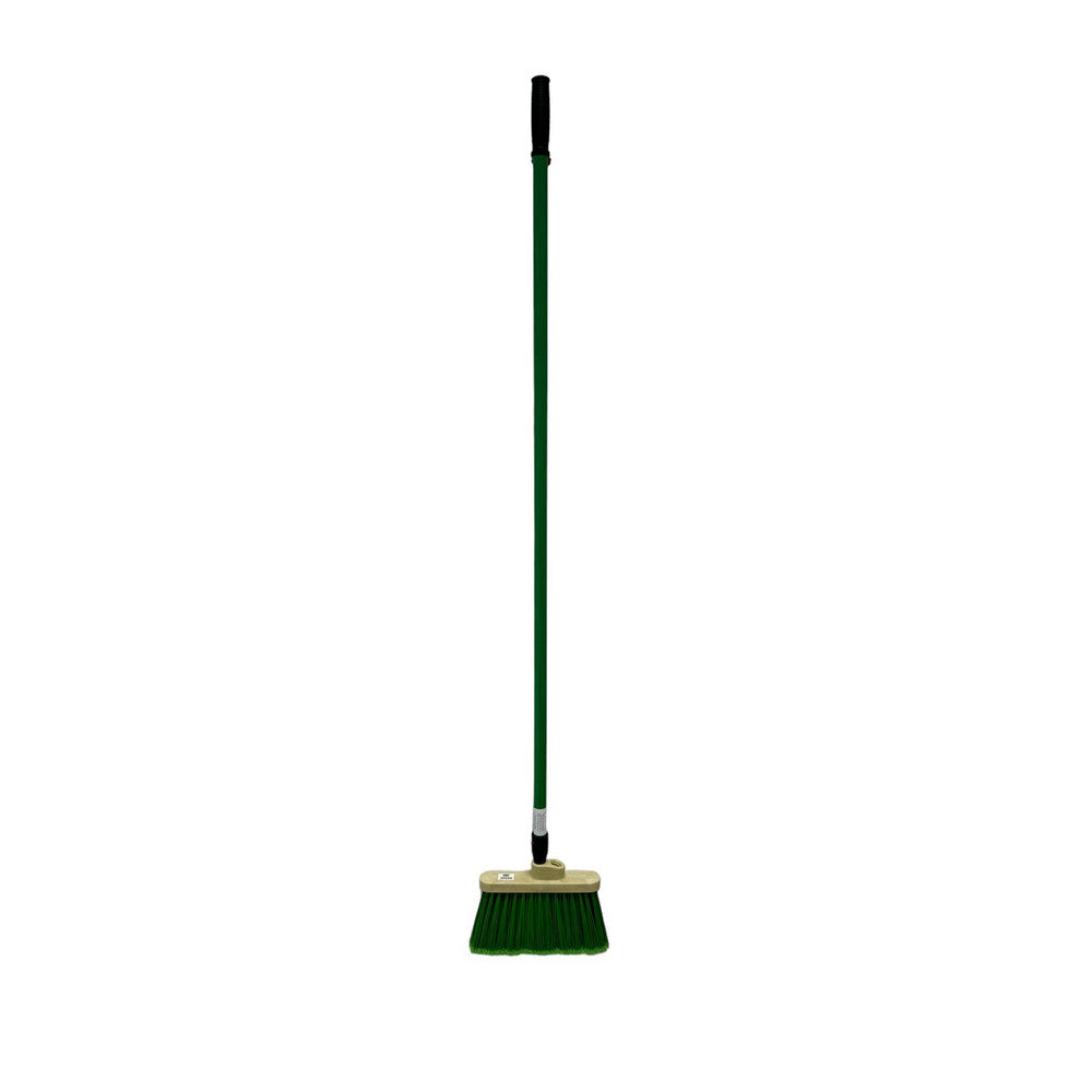 Pro-Source 45460870 12" Wide, Green Polypropylene Bristles, 48" Vinyl-Coated Metal Handle, Angled Broom