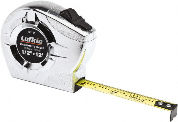 Lufkin P2212XN Tape Measure 12' Long, 1/2" Width, Yellow Blade