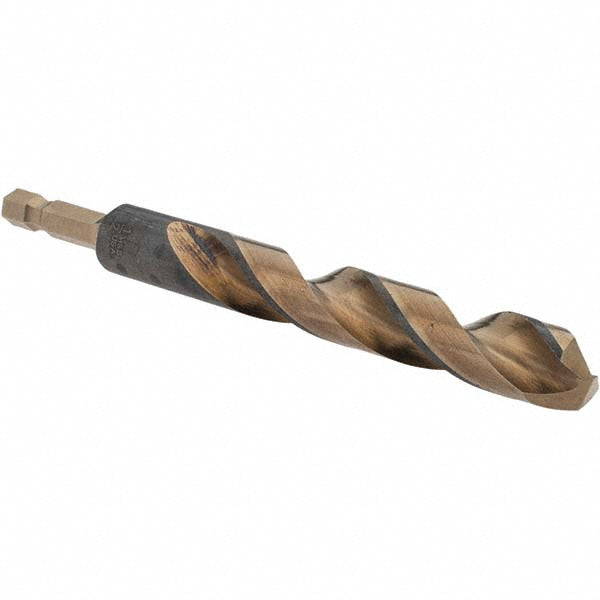 Rocky Mountain Twist Corporati 95008928 Mechanics Drill Bit 1/2" Dia, 135 ° Point, High Speed Steel, Hex Shank