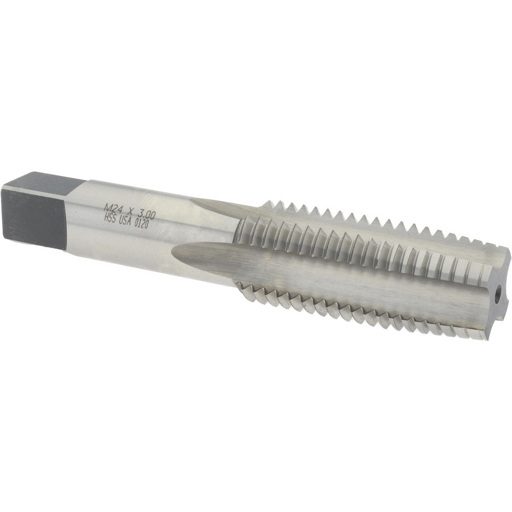 Norseman Drill & Tool 19781 Straight Flute Tap M24x3 Metric Coarse, 4 Flute, Taper Chamfer, High-Speed Steel, Bright/Uncoated Finish