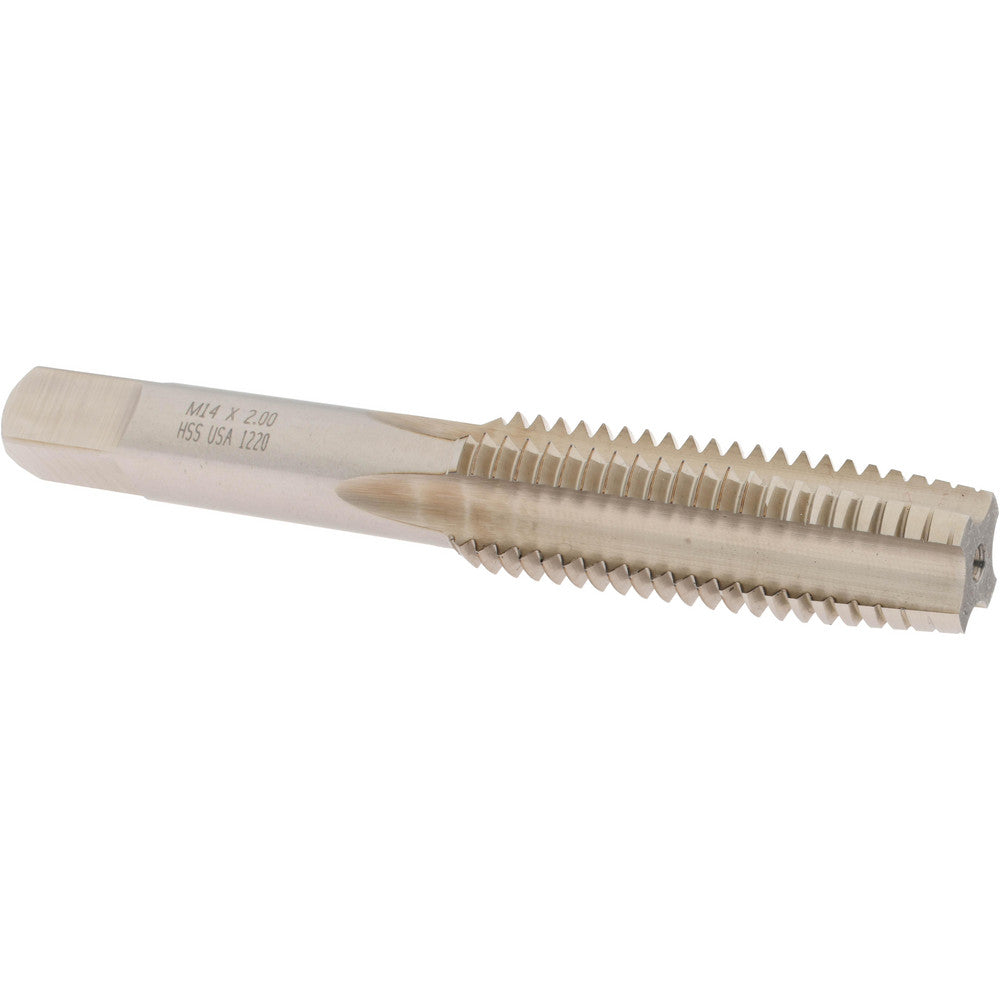 Norseman Drill & Tool 19581 Straight Flute Tap M14x2 Metric Coarse, 4 Flute, Taper Chamfer, High-Speed Steel, Bright/Uncoated Finish