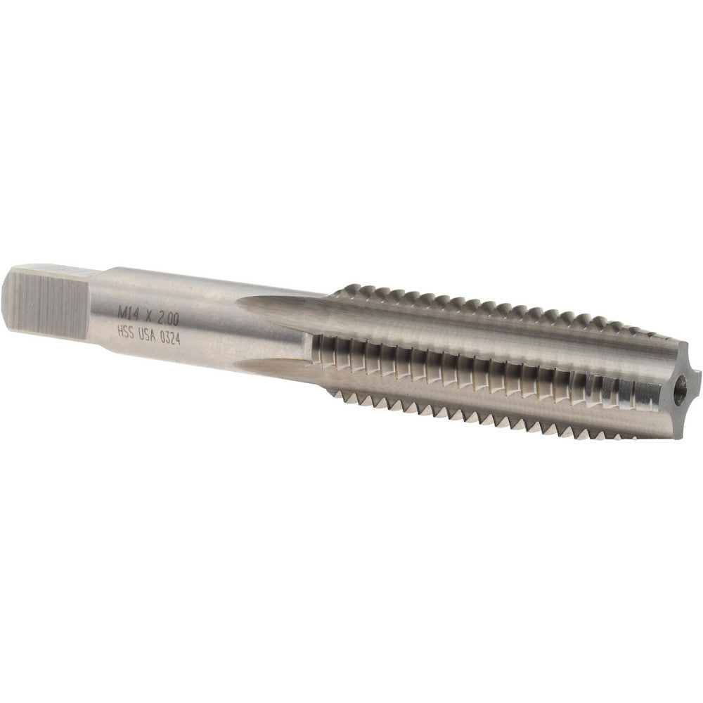 Norseman Drill & Tool 19571 Straight Flute Tap M14x2 Metric Coarse, 4 Flute, Plug Chamfer, High-Speed Steel, Bright/Uncoated Finish