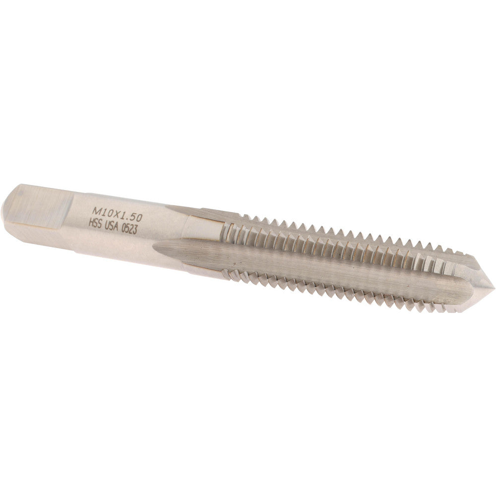 Norseman Drill & Tool 19451 Straight Flute Tap M10x1.5 Metric Coarse, 4 Flute, Plug Chamfer, High-Speed Steel, Bright/Uncoated Finish