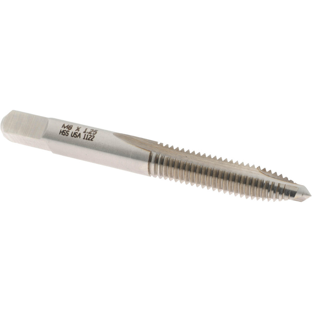 Norseman Drill & Tool 19951 Spiral Point Tap M8x1.25 Metric Coarse, 2 Flutes, Plug Chamfer, HSS