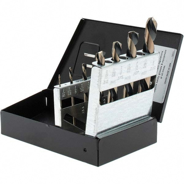 Norseman Drill & Tool 93092 Drill Bit Set Maintenance Length Drill Bits, 8 Pc, 135 °, High Speed Steel