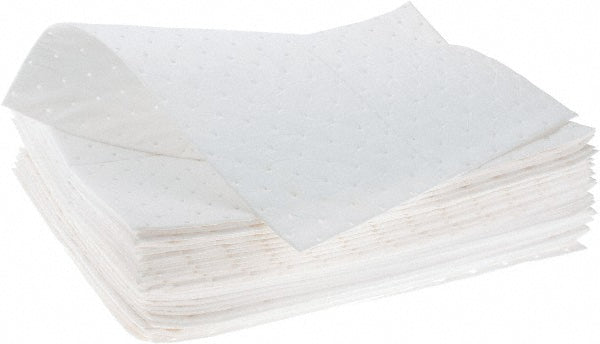 Brady SPC Sorbents OP100 Sorbent Pad Oil Only Use, 15" Wide, 19" Long, 30 gal, White