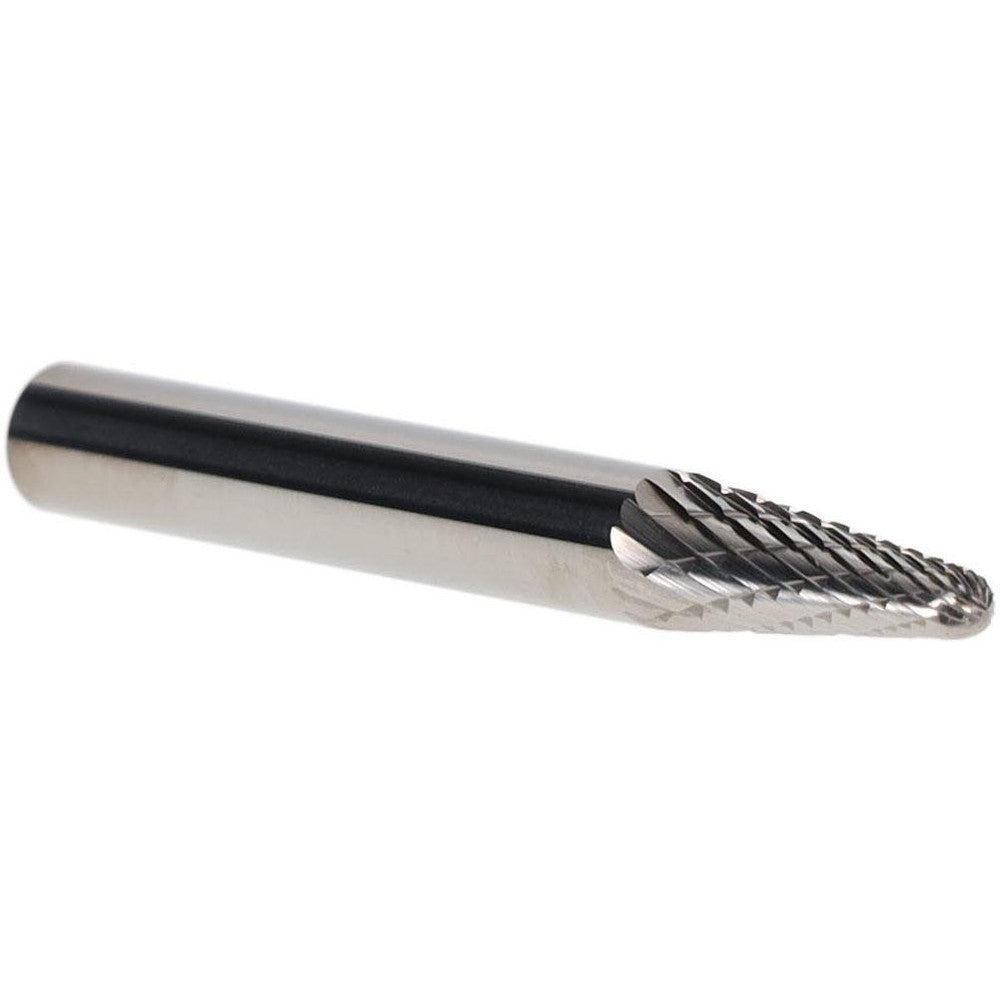 Mastercut Tool Corp. SL-1DC-CCS2A Abrasive Burr SL-1DC-CCS2A, 1/4" Cut Dia, Cone With Radius End, Double Cut