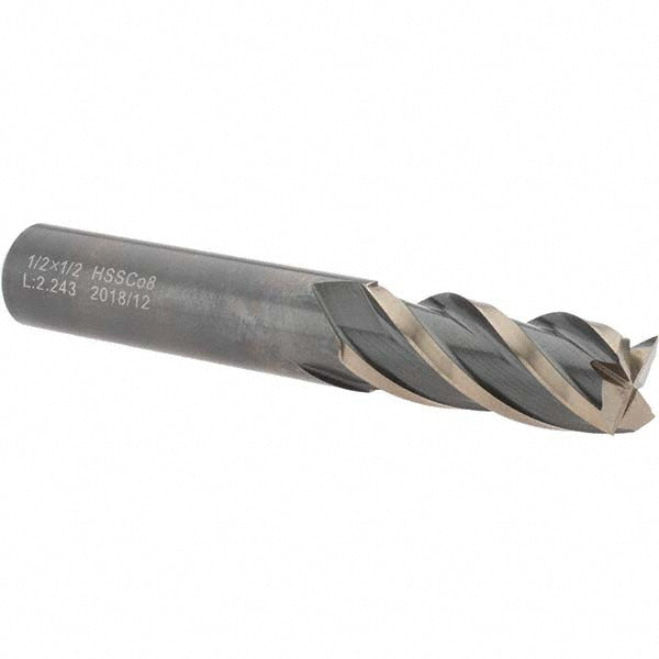Value Collection -20550-8 Square End Mill 1/2" Dia, 1-1/4" LOC, 4 Flutes, High Speed Steel