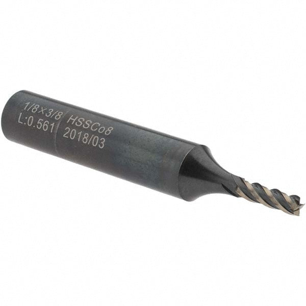 Value Collection -20550-2 Square End Mill 1/8" Dia, 3/8" LOC, 4 Flutes, High Speed Steel