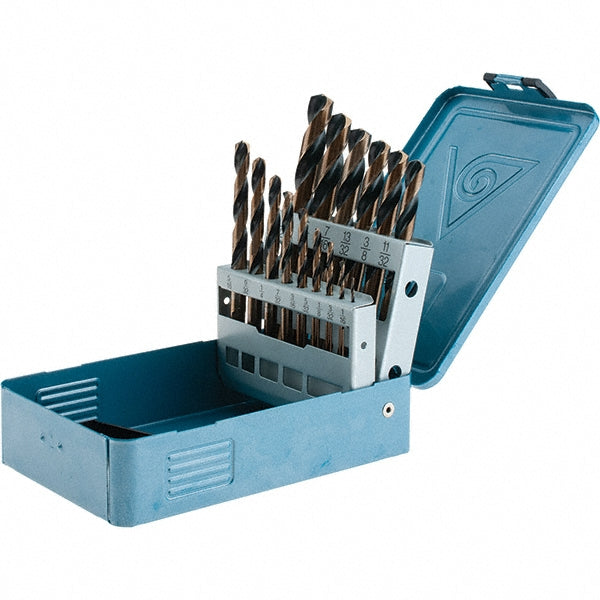 Import BDNA-20936 Drill Bit Set Reduced Shank Drill Bits, 15 Pc, 135 °, High Speed Steel