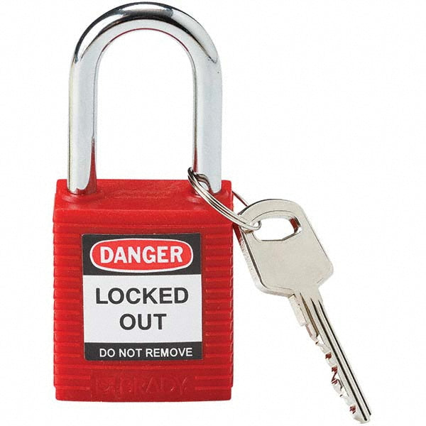 Brady 99552 Padlock Steel, Keyed Different, 1-3/4" High, 1-1/2" Wide
