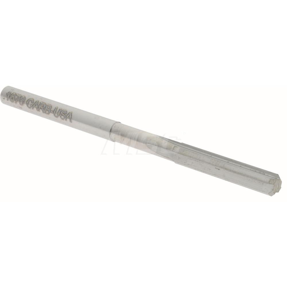 Hertel 45674926 Chucking Reamer 0.1670" Dia, 2-3/4" OAL, 7/8" Flute Length, Straight Flute, Straight-Cylindrical Shank, Solid Carbide