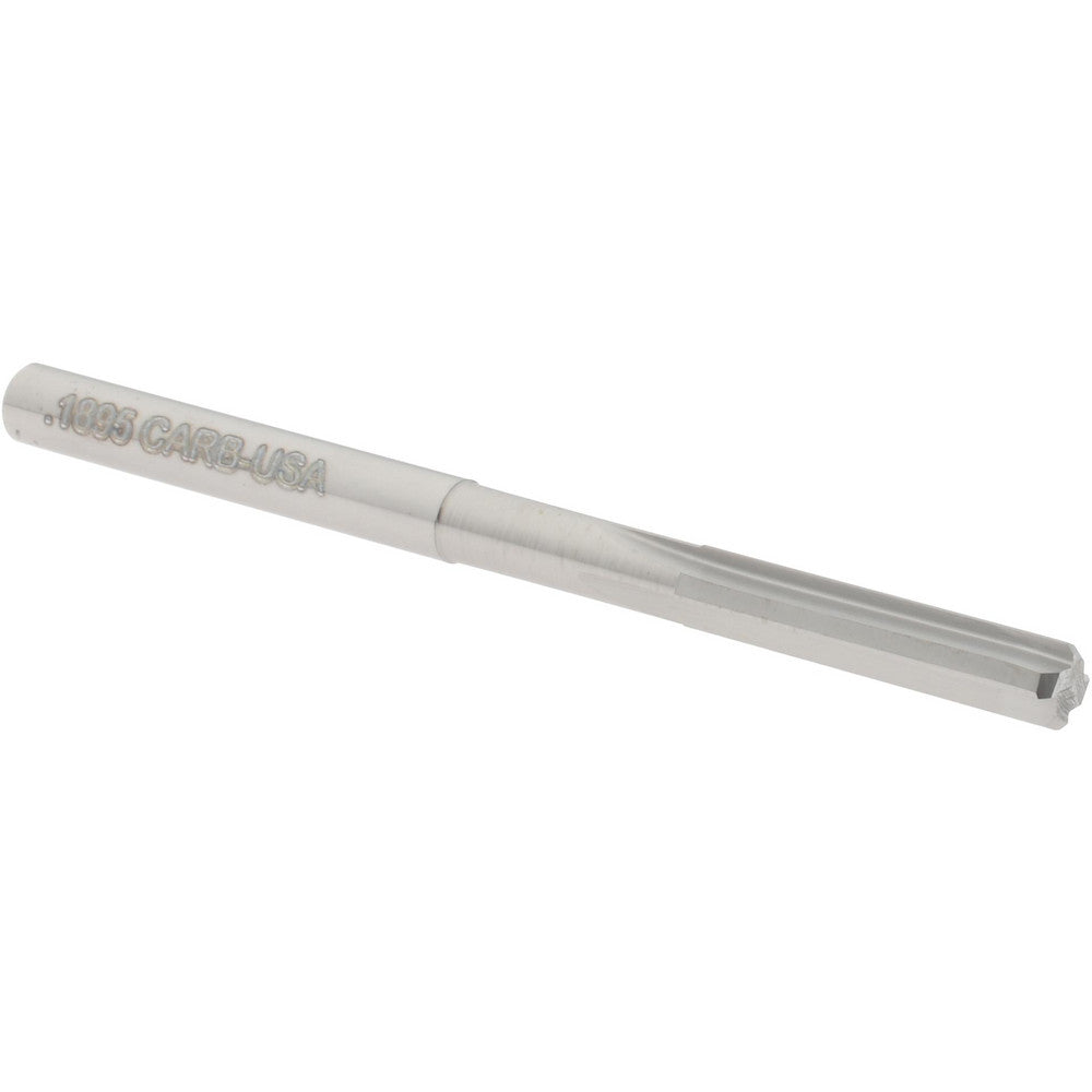Hertel 45675063 Chucking Reamer 0.1895" Dia, 2-3/4" OAL, 7/8" Flute Length, Straight Flute, Straight-Cylindrical Shank, Solid Carbide