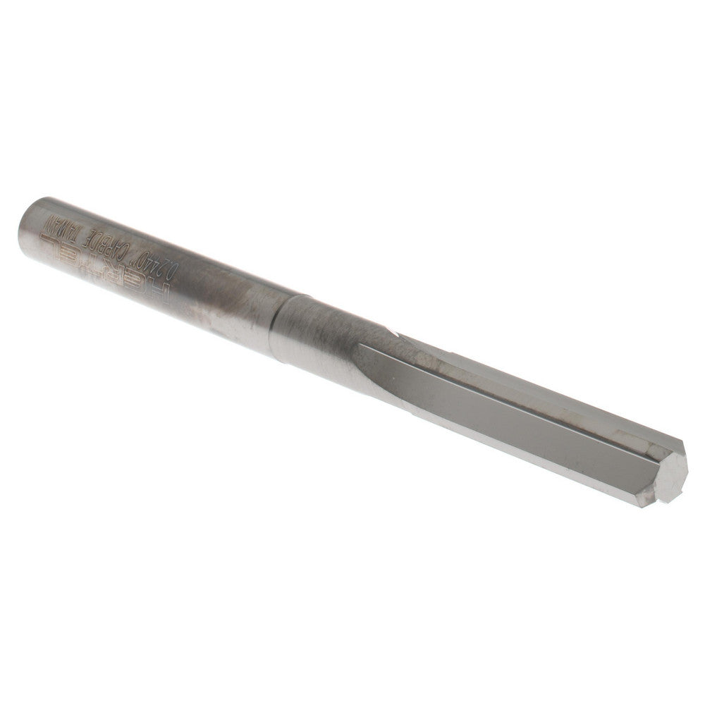 Hertel 45675543 Chucking Reamer 0.2440" Dia, 3" OAL, 1" Flute Length, Straight Flute, Straight-Cylindrical Shank, Solid Carbide