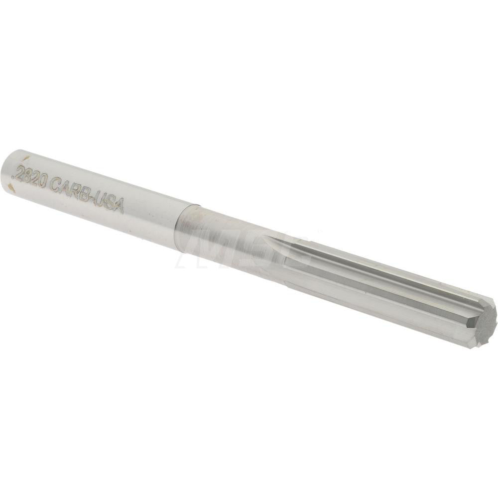 Hertel 45675782 Chucking Reamer 0.2820" Dia, 3-1/4" OAL, 1-1/8" Flute Length, Straight Flute, Straight-Cylindrical Shank, Solid Carbide